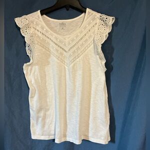 Soho White Eyelet Top